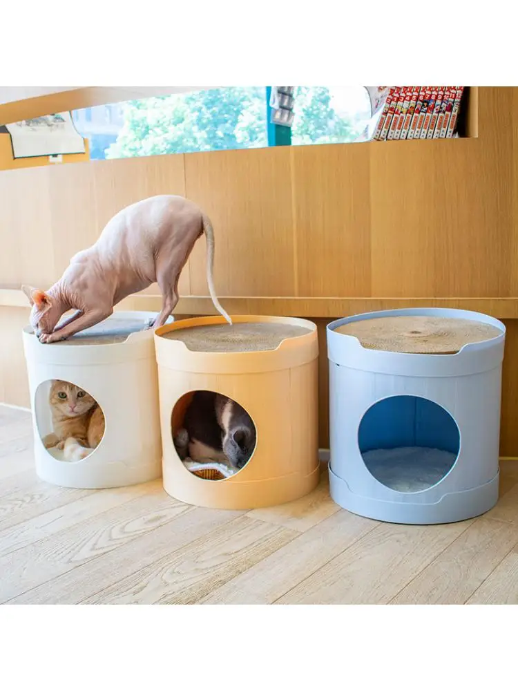 

New Foldable Cat Scratching Board Cat Litter Semi-enclosed Cat Villa Four Seasons Universal Cat Supplies