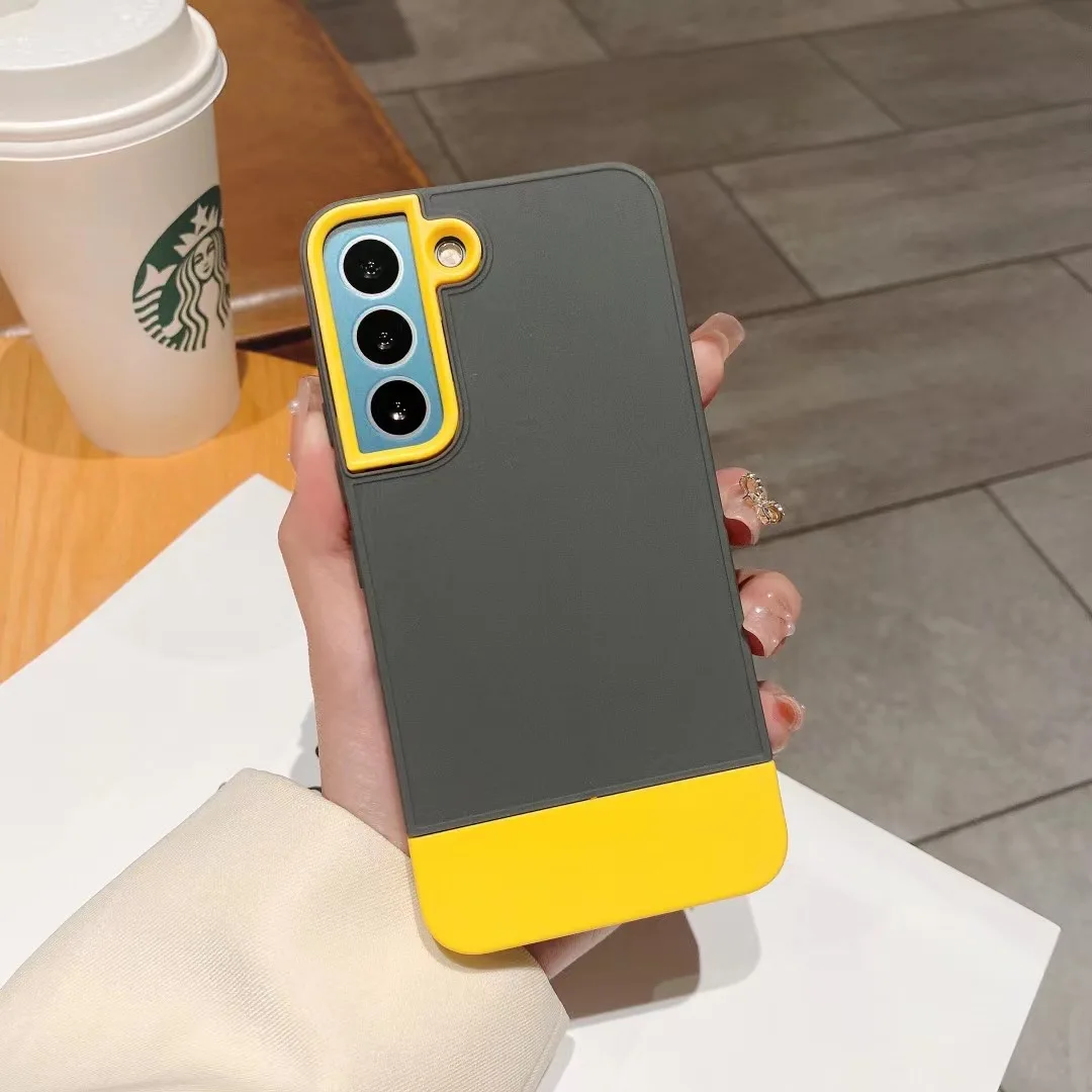 

Silicone Shockproof Protective Sleeve for Samsung Galaxy S22 A12 A22 A33 A52 A53 A73 M52 5G Simple Segmented Frosted Phone Case