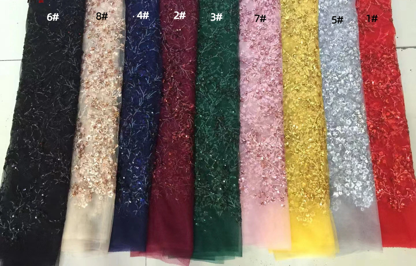 3/5/10 ярдов 3D Цветочная вышивка блестки кружевная ткань тюль блестящая сетка