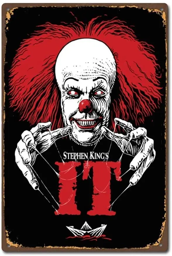 

Жестяной знак 8x12 дюймов классический фильм ужасов Stephen King It 2017 винтажный цвет