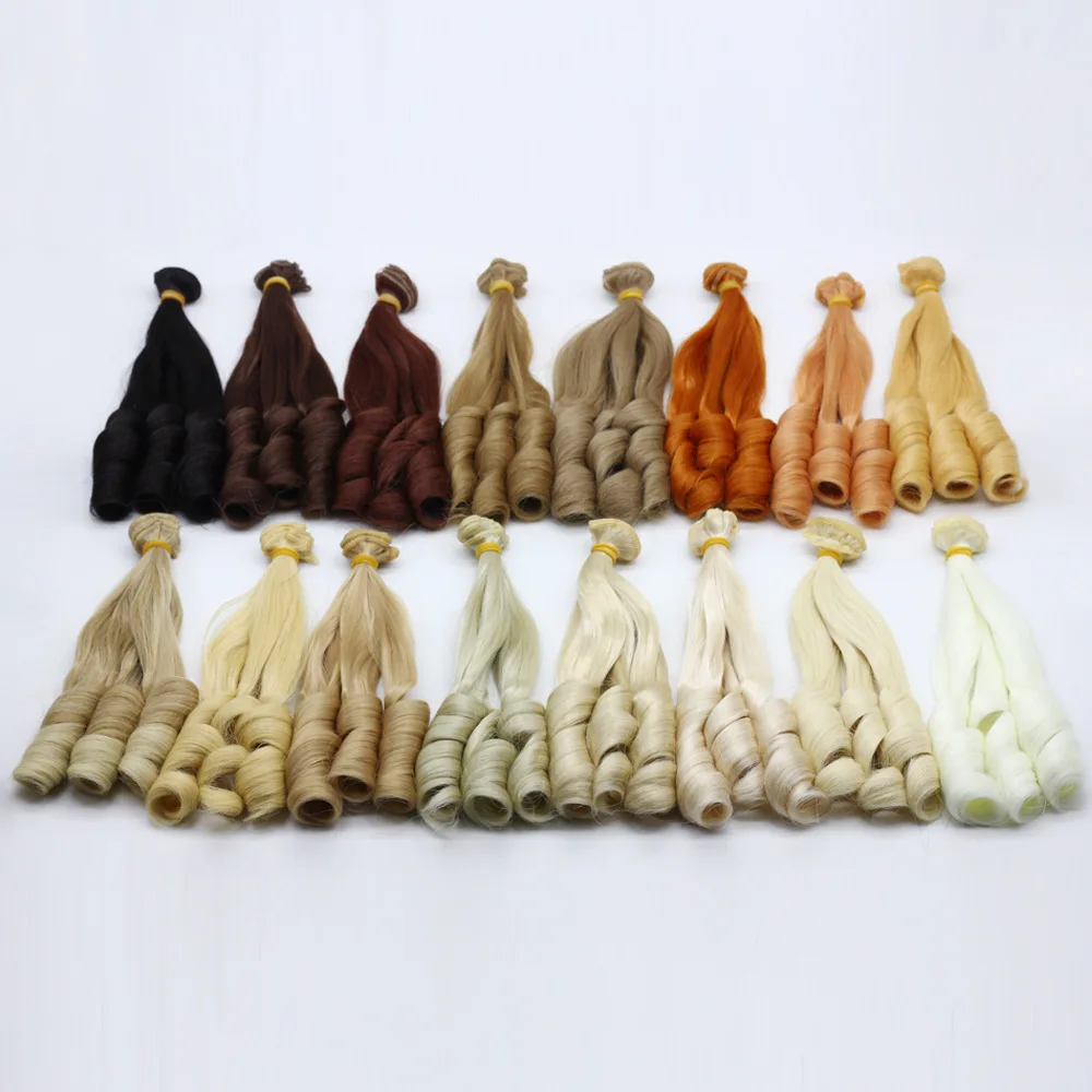 20*100 cm High Temperature Curly Bjd Doll Hair Colorful for 1/3 1/4 BJD Doll DIY Fabric Russian Soft Doll Wigs Doll Accessories