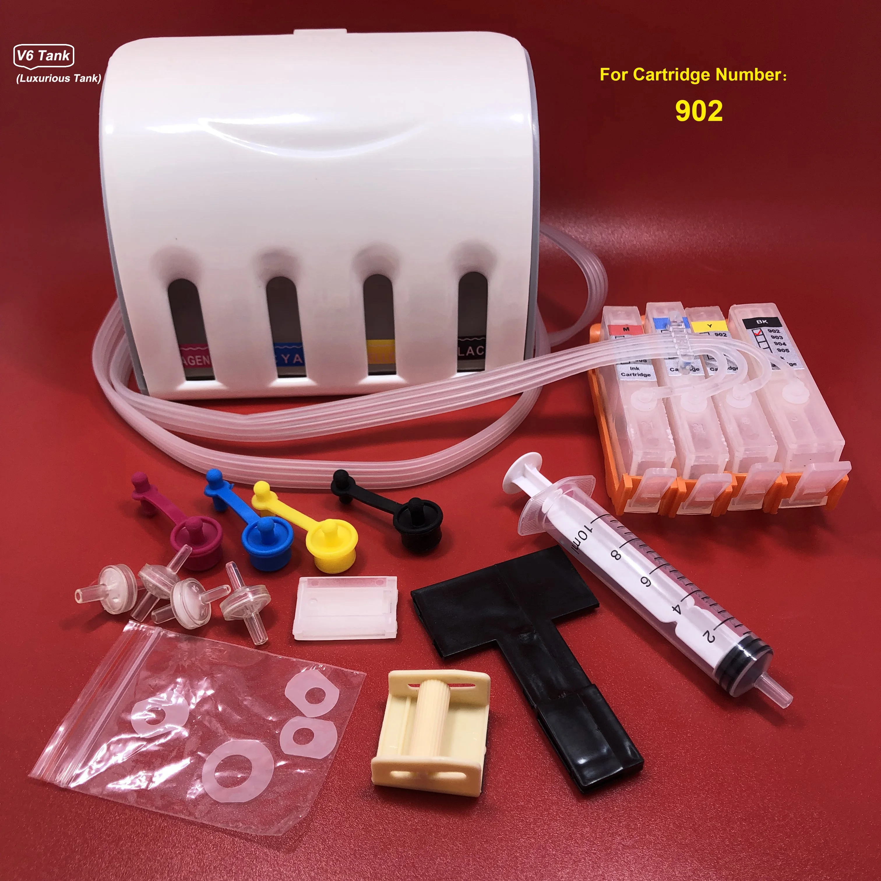 Картридж чернильный 902XL CISS с постоянным чипом для HP 902 OfficeJet Pro 6950 6951 6954 6956 6958 6960 6970