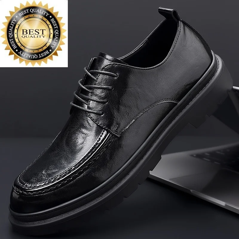 

up shoes lace Men Oxfords busienss Genuine Leather Dress Shoes outdoor s Casual fashionWork flats