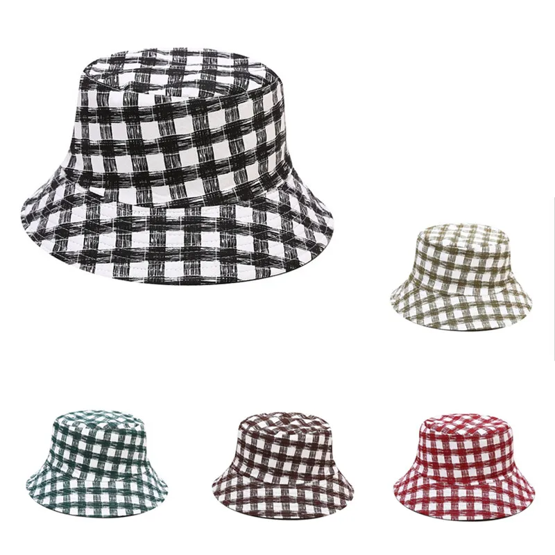 

Панама из 2022 хлопка в клетку для мужчин и женщин, шапка рыбака, уличная дорожная Кепка От Солнца, шапки для мужчин и женщин, 155
