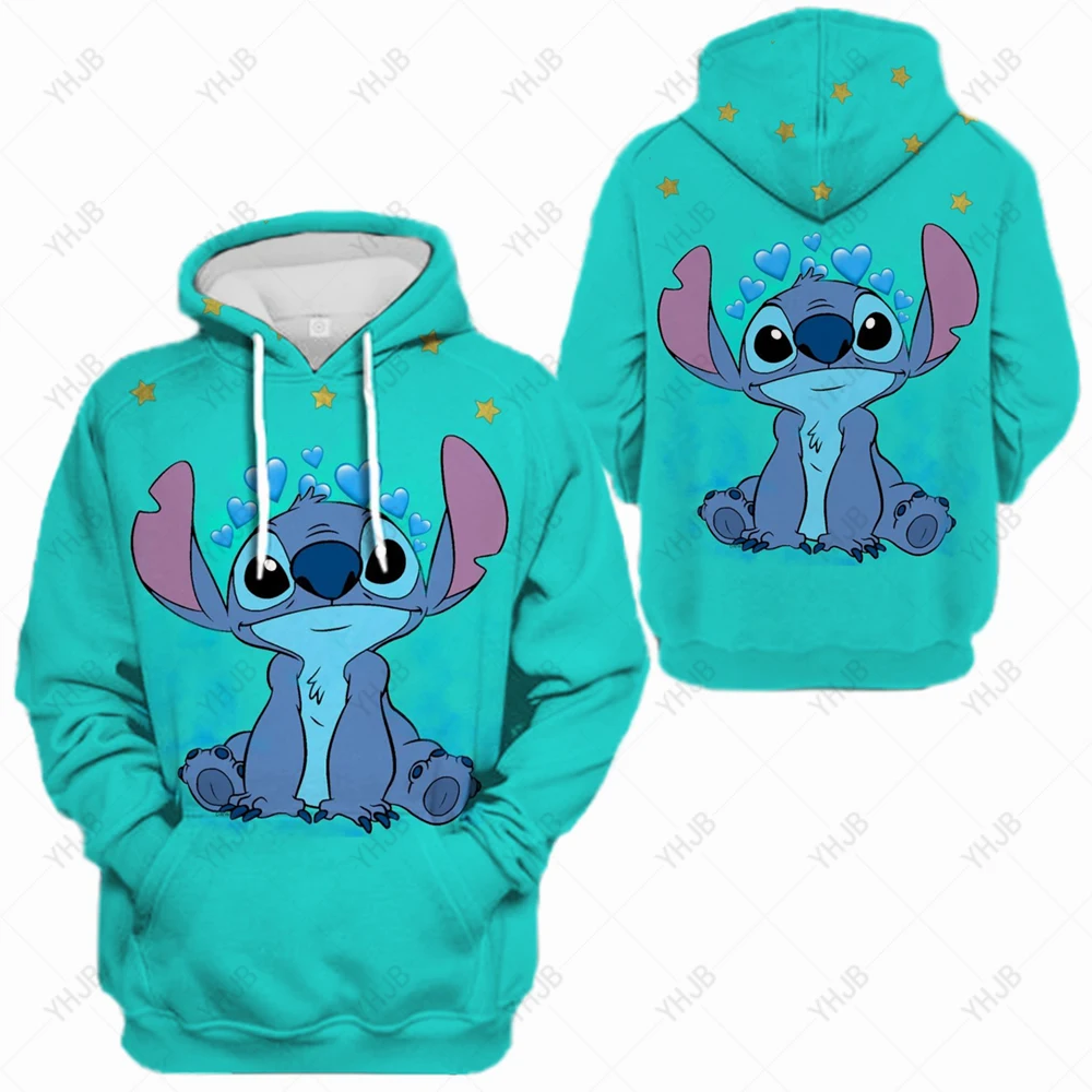 

Spring Autumn New Streetwear Stitch Collection Disney Brand Crew Neck Fashion Casual Women's Long Sleeve Sweatshirt Ladies Top