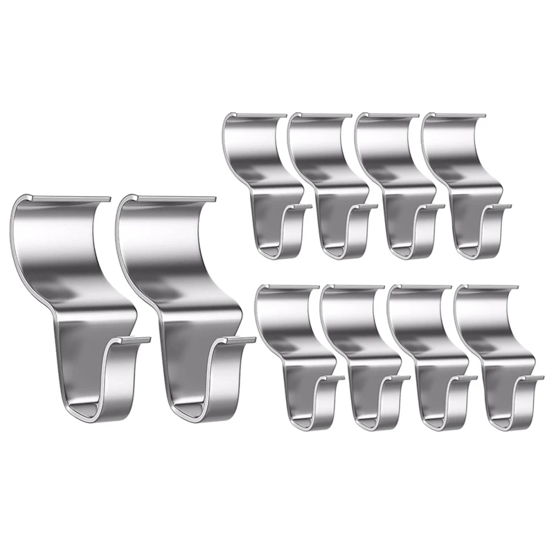 

10 шт. виниловых сайдинговых крючков, сверхпрочная Низкопрофильная Вешалка из нержавеющей стали без отверстий, металлические крючки для под...