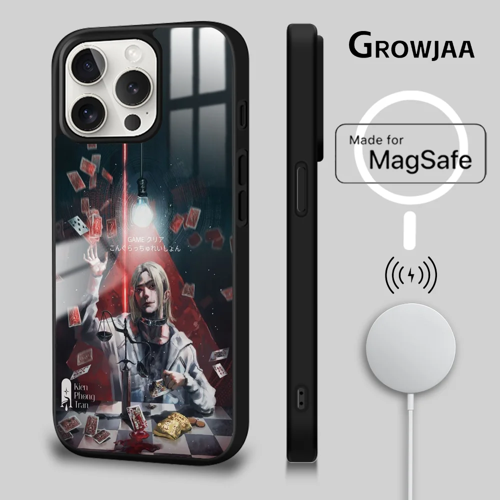 A-Alice in B-Borderland Phone Case For iPhone 16 15 14 13 12 11 Pro Max Plus Mini Magsafe Mirror Wireless Magnetic Cover