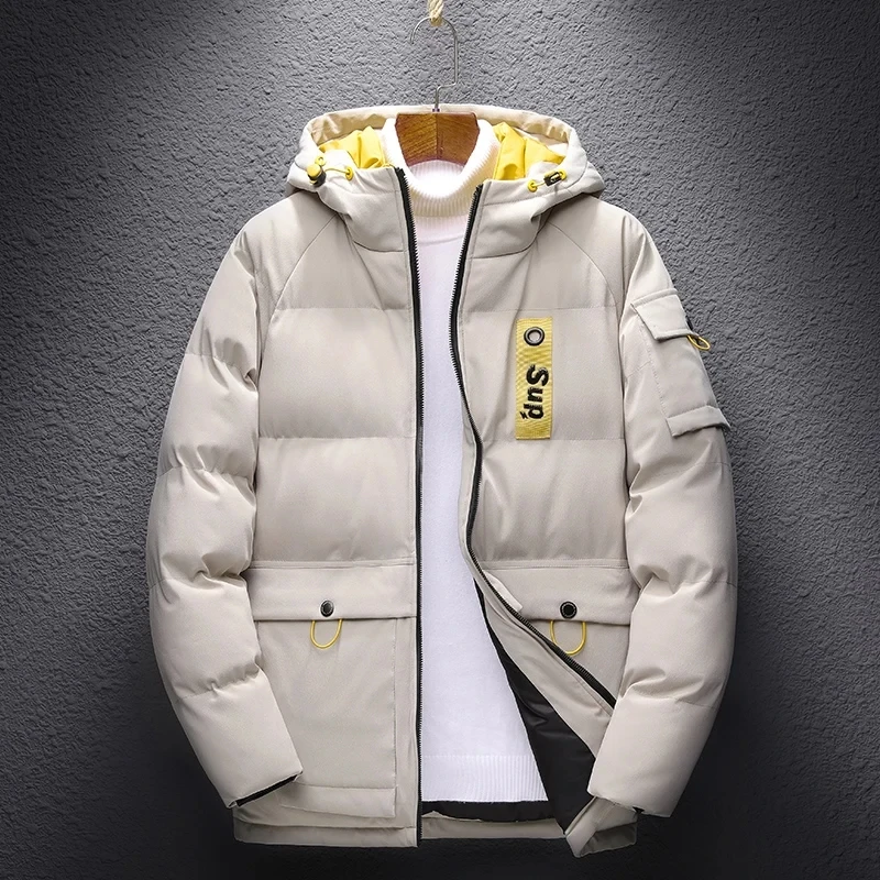 Parkas 2022 Casual Classic Winter Black Blue Jacket Men's Warm Padded Hooded Overcoat Fashion Outerwear Coat OverSize 7XL 8XL