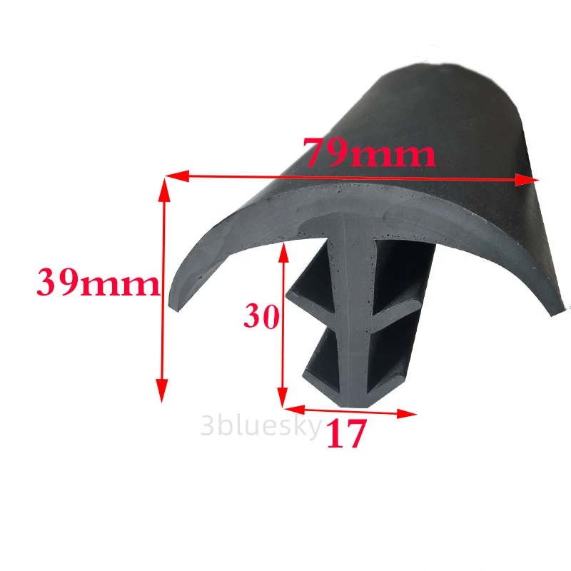 Rubber T Strip Glass Metal Wood Panel Edge Encloser Shield Car Cable Cover Solar Photovoltaic Sealing 79x39mm Black