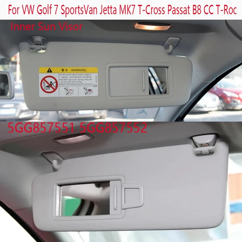 Передний левый + правый внутренний солнцезащитный козырек с зеркалом для VW Golf 7