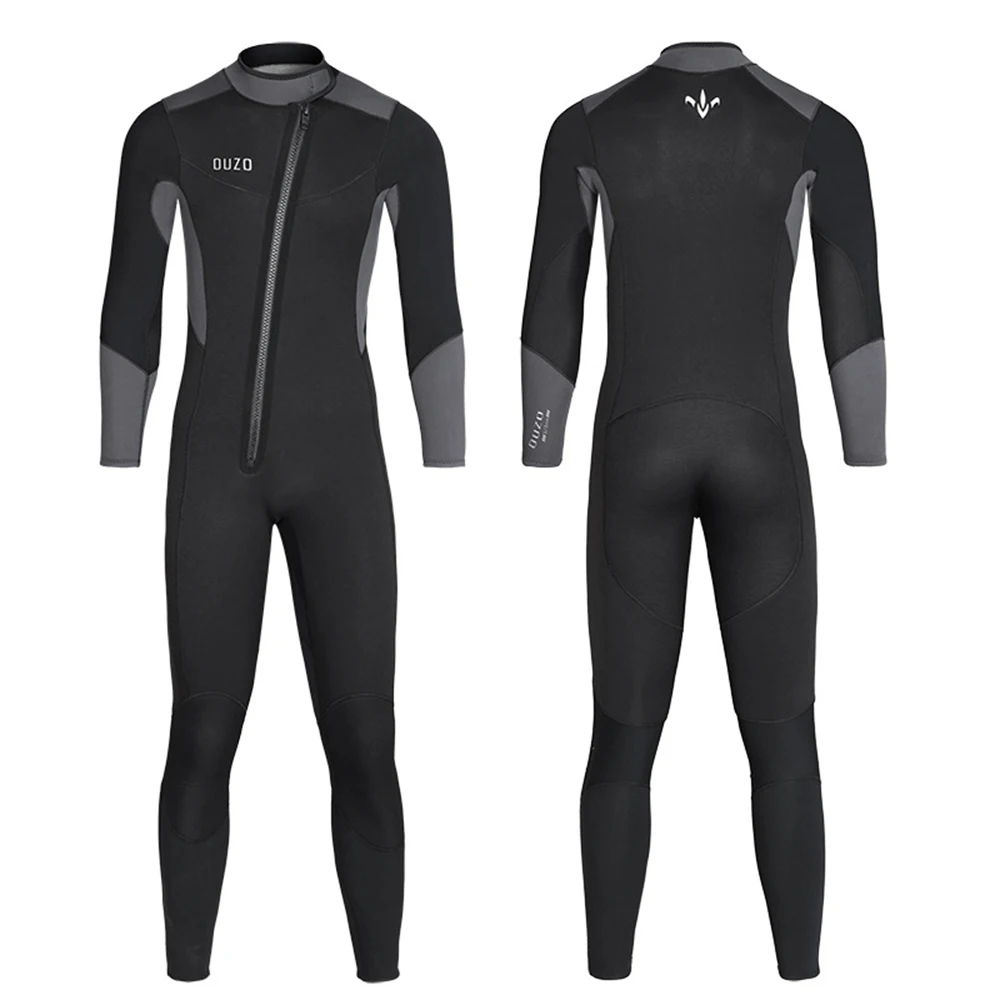 5/3MM Neoprene Diving Suit Men's Fashion Front Oblique Zipper Hyperelastic Thickened Cold proof One Piece Snorkeling Diving Suit