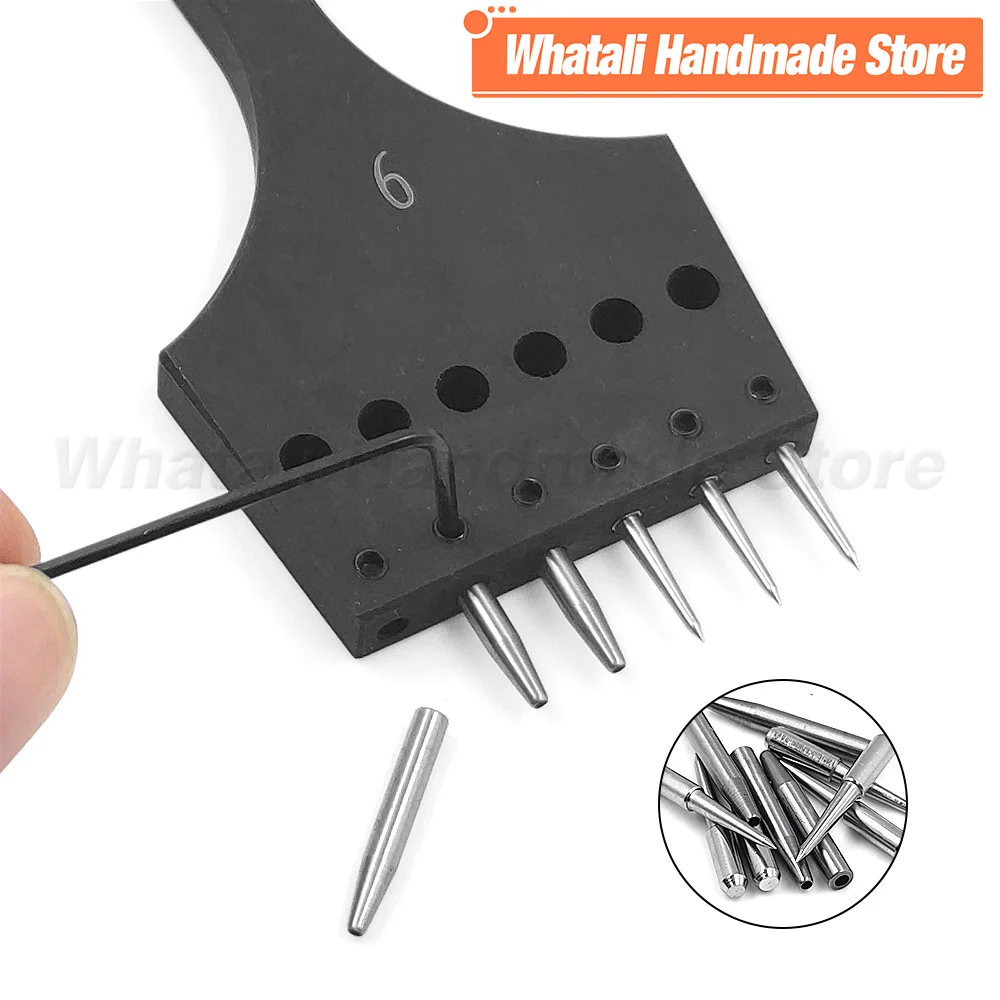 

Leather Craft Round Hole Pricking Sharp Chisel Head Removable Stitching Sewing Punch Chisel Stainless Steel DIY Tools/Set