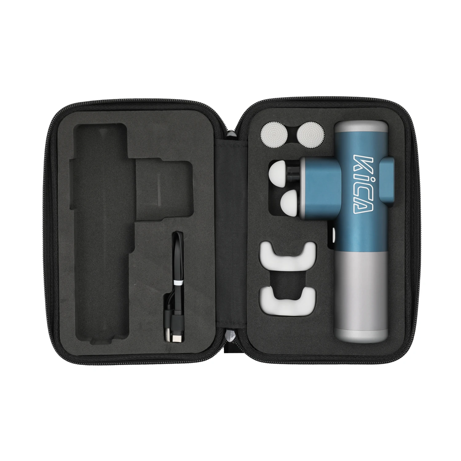 Массажный пистолет KICA Pro с двойной головкой умный массажер для тела