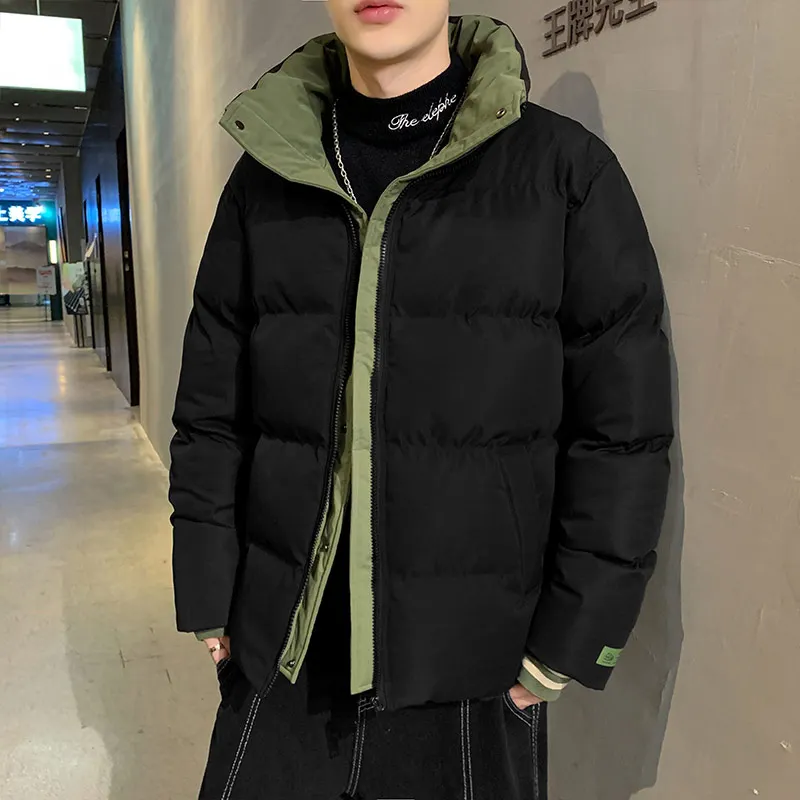 Men's youth down silk cotton jacket winter clothes new high-quality fashion loose jacket warm thick coat cotton jacket windbreak