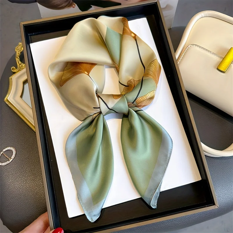 Женский квадратный шелковый шарф для волос 70*70 см