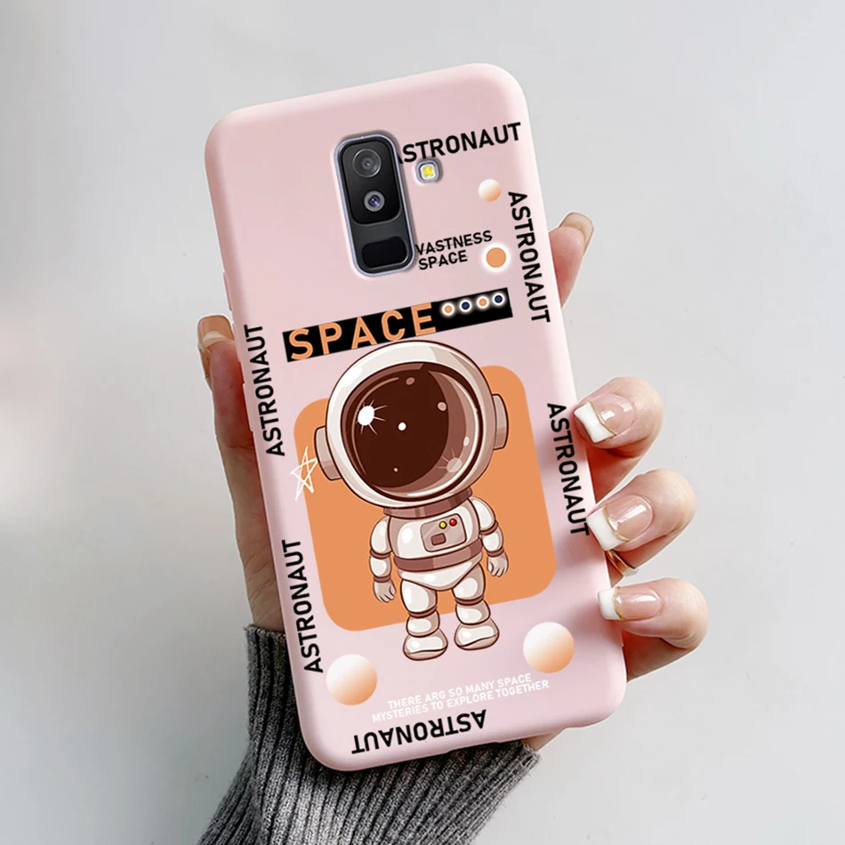 Чехол для Samsung Galaxy A6 Plus 2018 Женская задняя крышка мягкие силиконовые чехлы