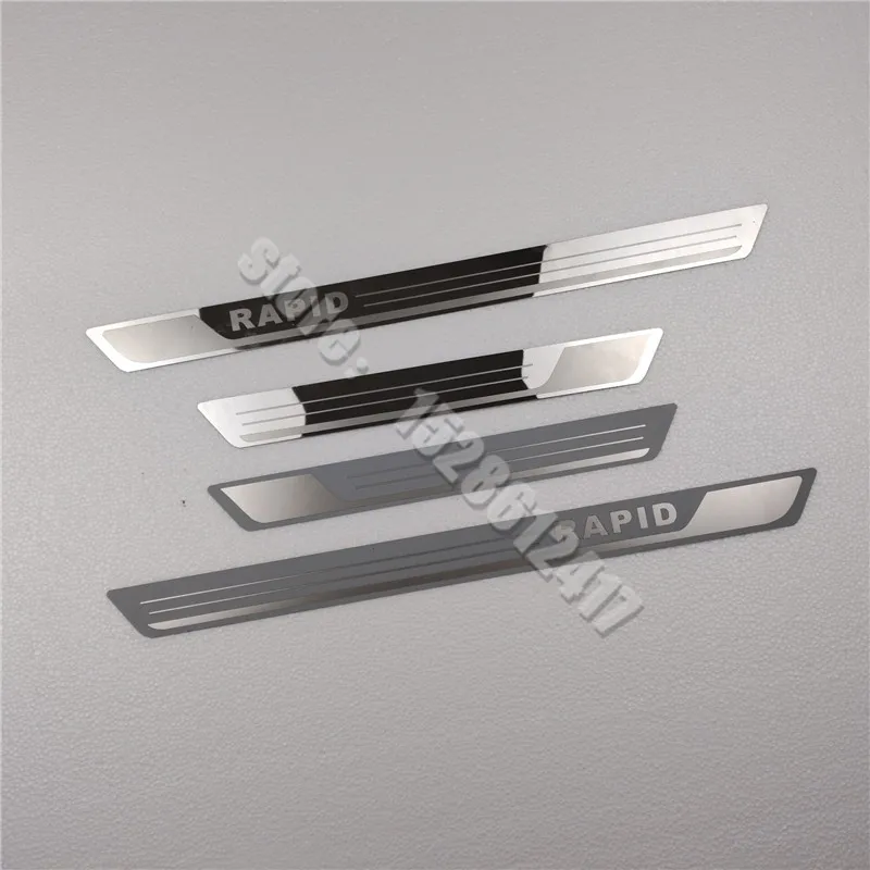 

Free Shipping for Skoda Rapid 2012-2016 Stainless Steel Door Sill Scuff Plate/Door Sill protector Welcome Pedal Auto Accessories