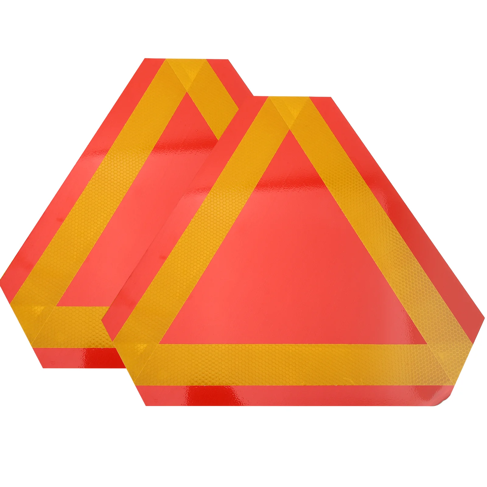 

2 Pcs Emergency Kit Car Emblem Vehicle Triangle Safety Sign Reflectors Warning Signs Aluminum Slow Moving