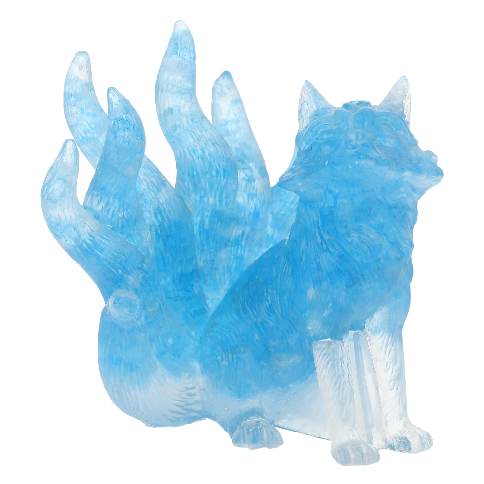 

Fox Figurine Crystal Nine Tailed Animal Statue Figurinesfigure Mini Sculpture Resinreiki Toy Model Japanese Blown Decorations