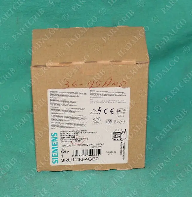 

Siemens 3RU1136-4GB0 Motor Overload Relay 36-45A NEW