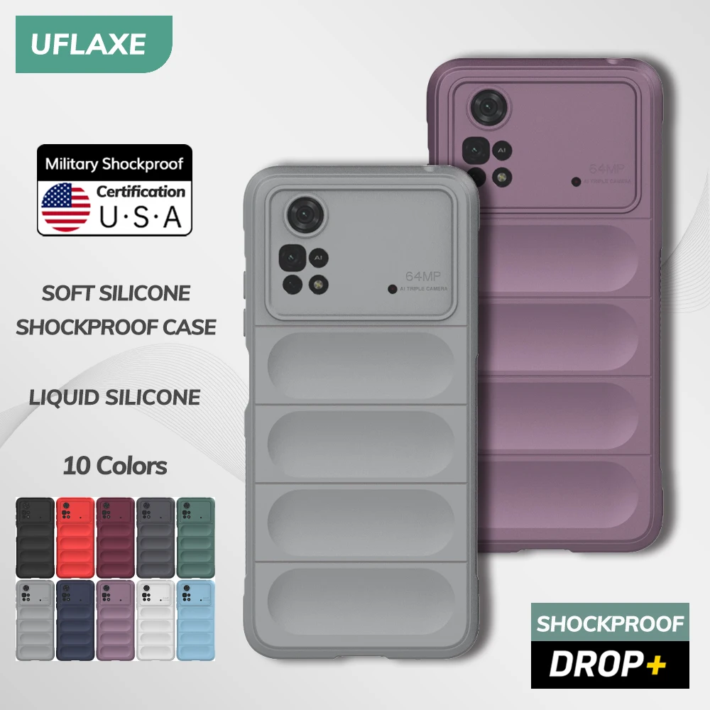 UFLAXE Original Soft Silicone Case for Xiaomi Poco M4 5G / M4 Pro 4G / Poco M4 Pro 5G Shockproof anti-slip Back Cover Casing