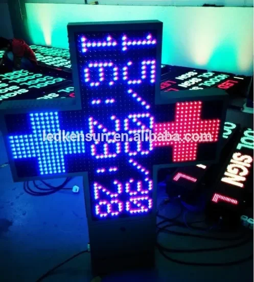 Фото Светодиодный водонепроницаемый дисплей P10 для аптек, RGB-вывеска для аптек №2