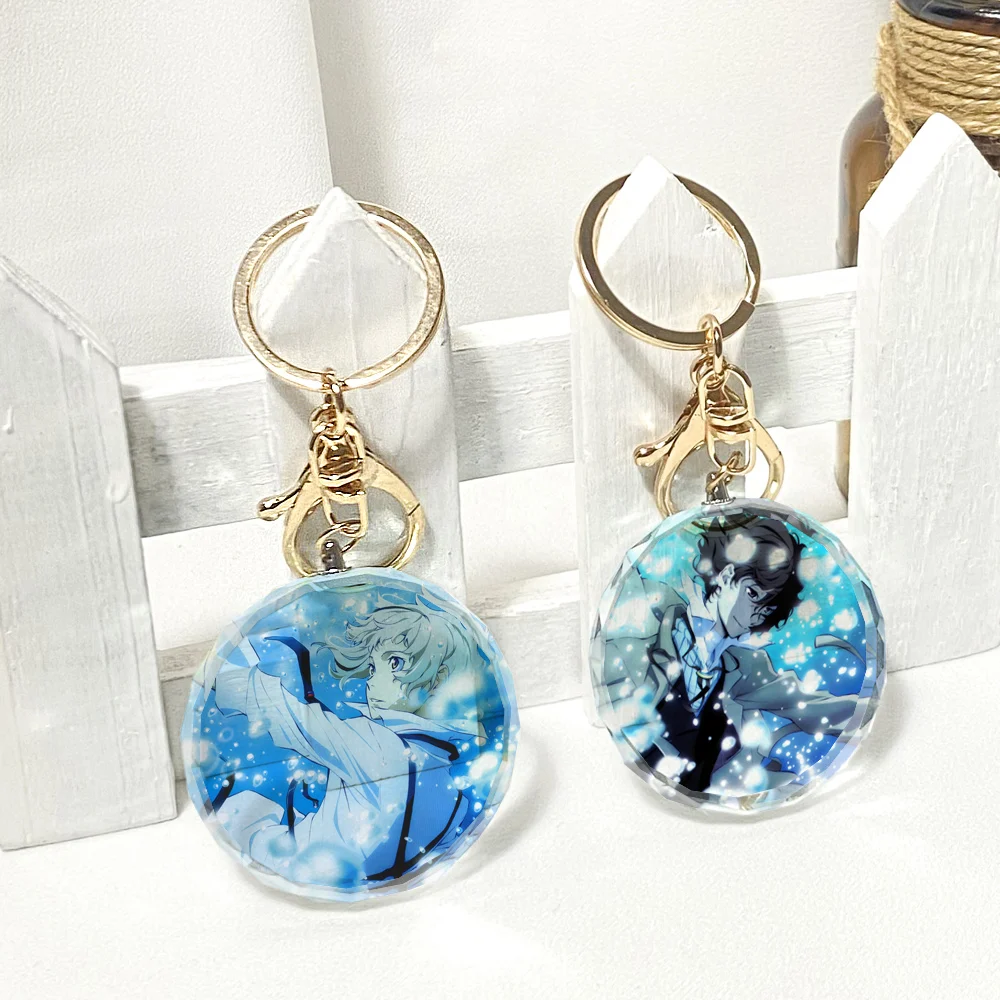 

Anime Bungo Stray Dogs dazai osamu Transparent Crystal Keychain Cosplay Acrylic Figure Keyring Kids Collection Toy 4296