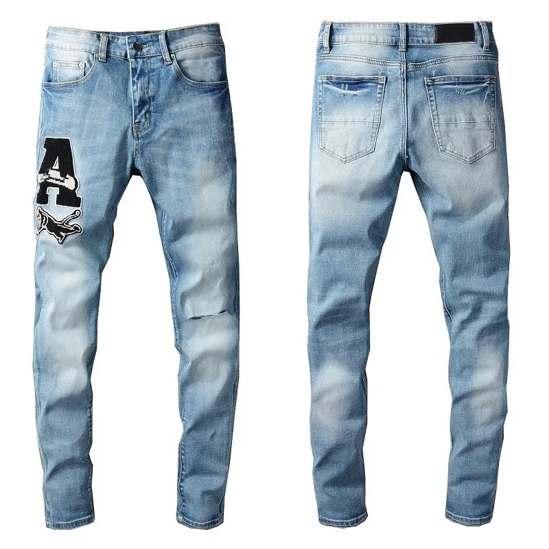 

21ss Mens Designer Jeans Distressed Ripped Biker Slim Fit Motorcycle Denim Top Quality Fashion Pants