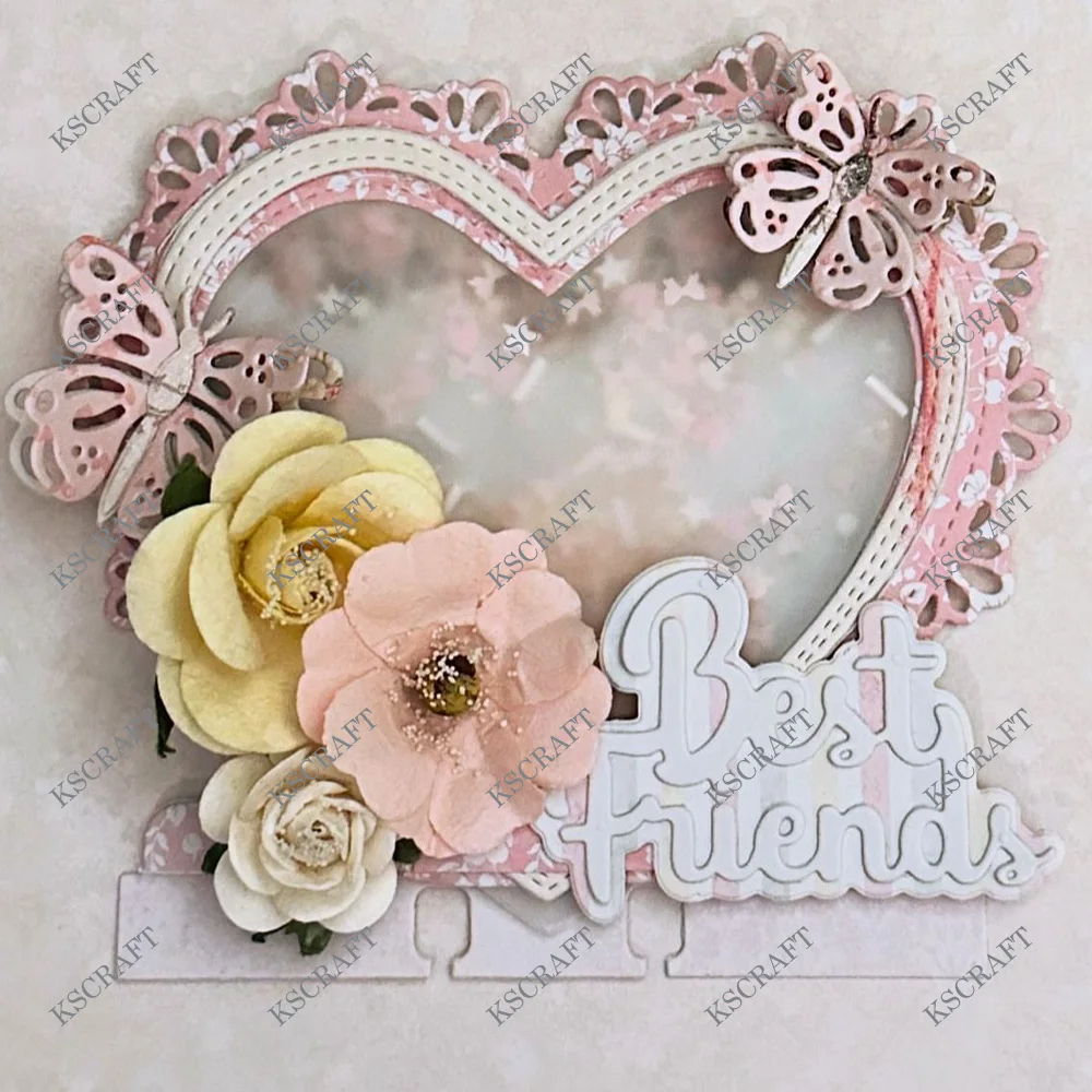 KSCRAFT элегантное сердце Memorydex режущие штампы трафареты для DIY Скрапбукинг