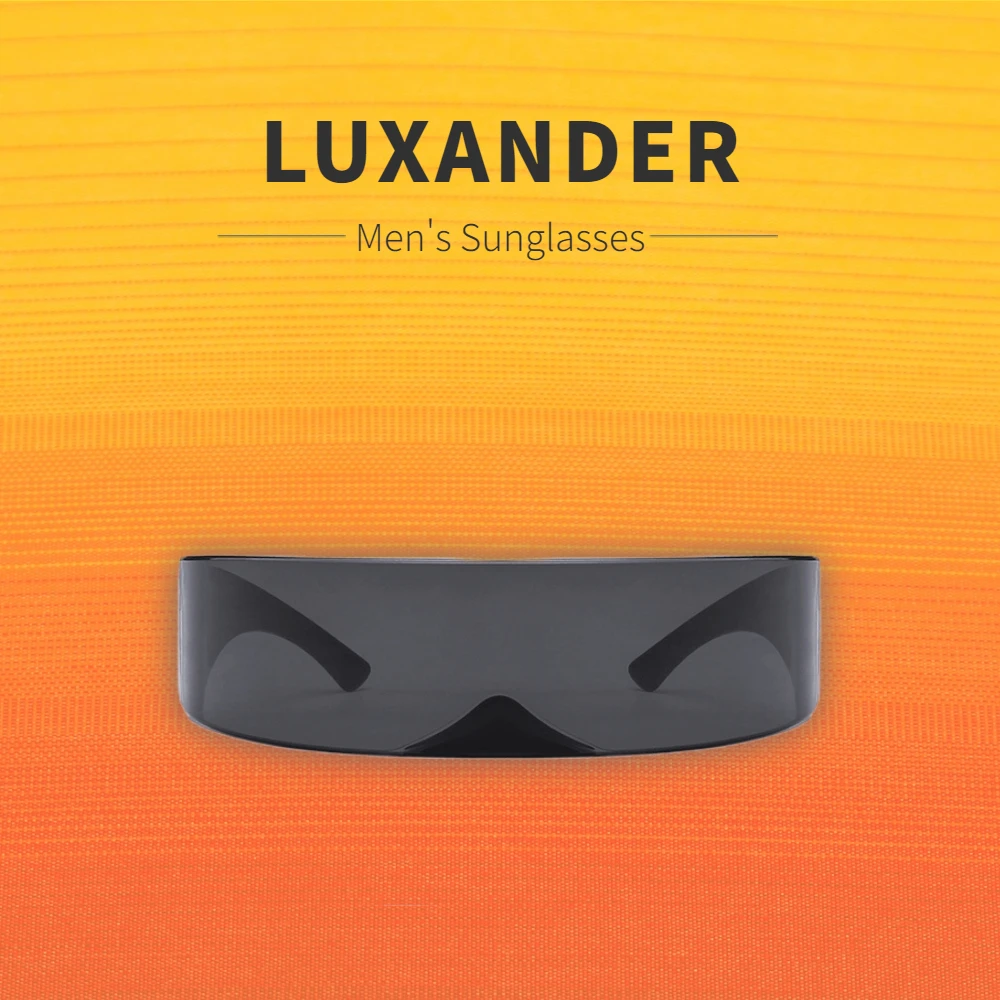 LUXANDER y2k 80s, футуристические солнцезащитные очки Cyclops с кибер-козырьком для мужчин и женщин, в стиле панк, очки в стиле, косплей, Шикарные очки