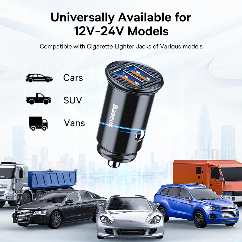 Baseus 30W USB Car Charger Quick Charge 4.0 3.0 FCP SCP USB PD For Xiaomi iPhone 12 13 14 Pro Fast Charging Car Phone Charger images - 6