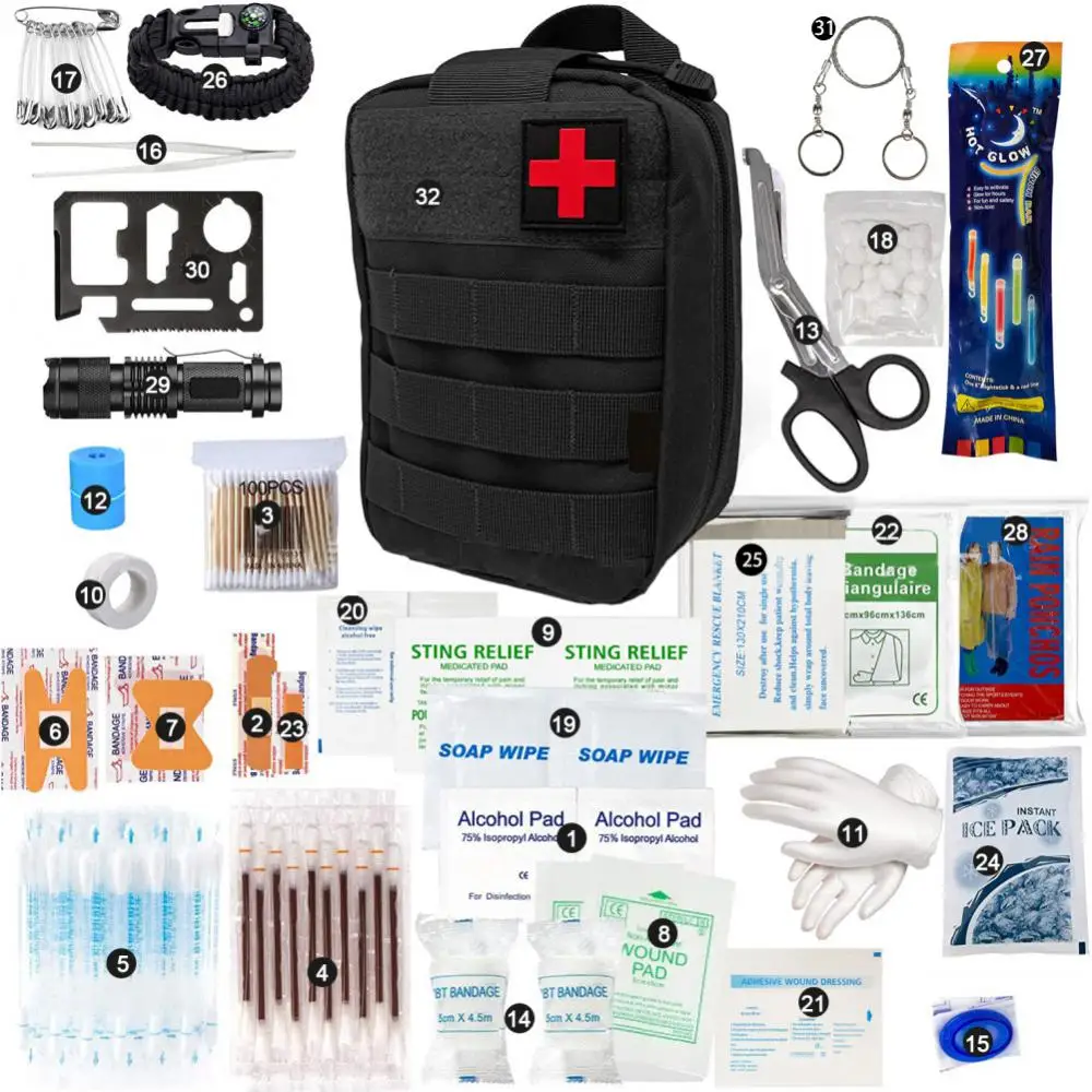 

Militari First Aid Kit with Aluminum Tourniquet Military Combat Tactical IFAK for First Aid Response Tactical Medical Kit