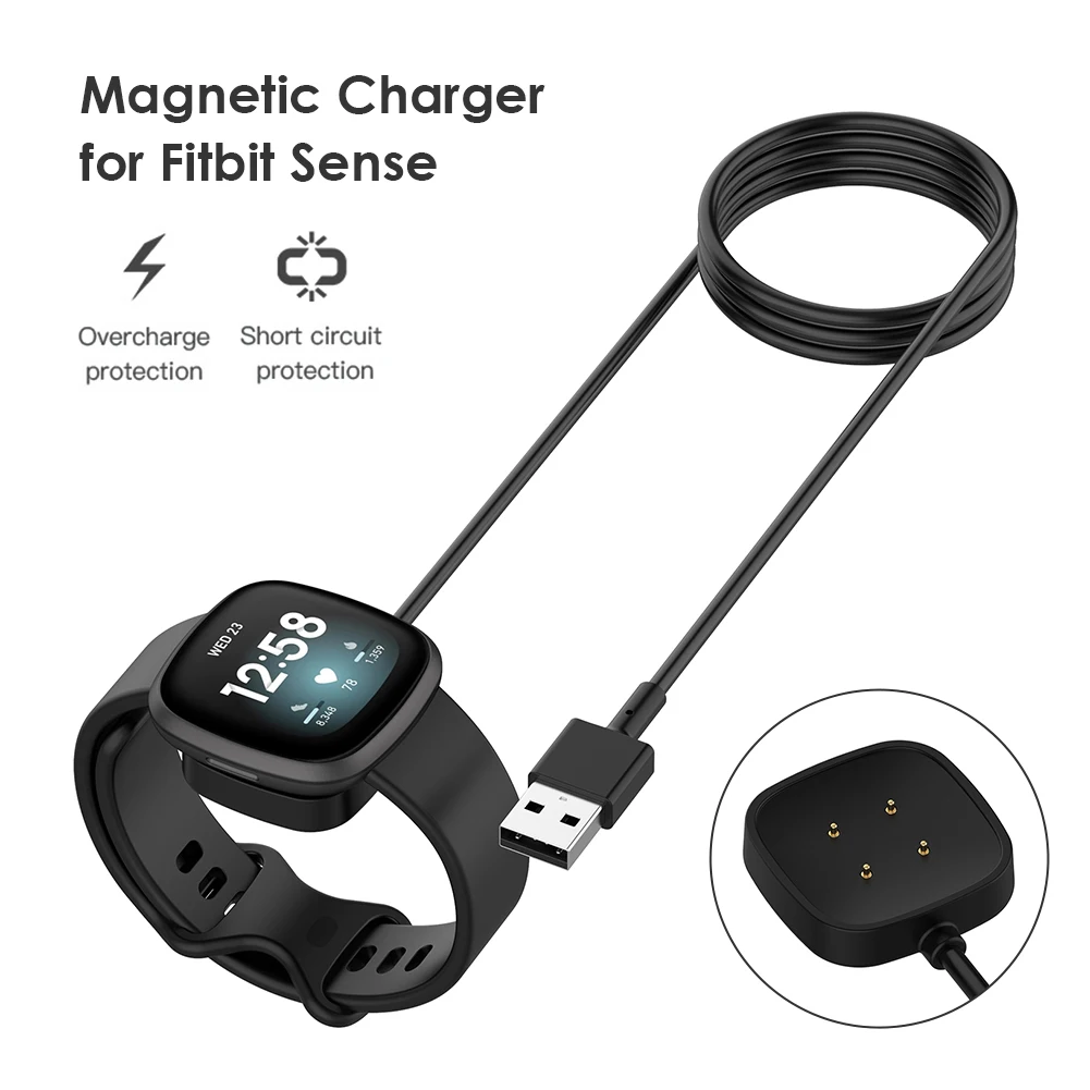 

Practical Multi-functional Charging Cable Watch Smart Bracelet Magnetic Charger Adapter for Fitbit Versa 3/Fitbit Sense