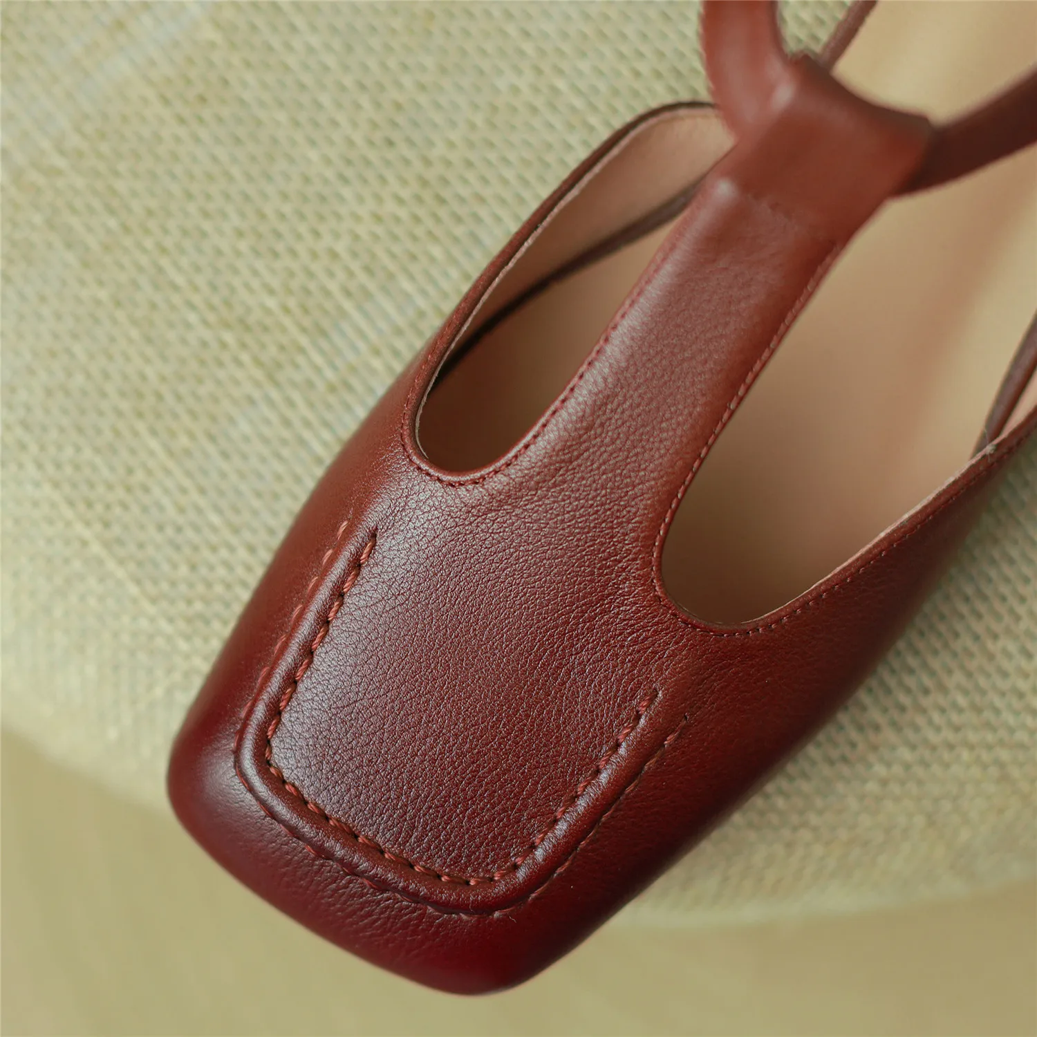 Women Sandals 2023 Summer New Luxury Genuine Cow Leather Low Block Heel Buckle Pure Handmade Quality Shoes Big Size 42 Casual