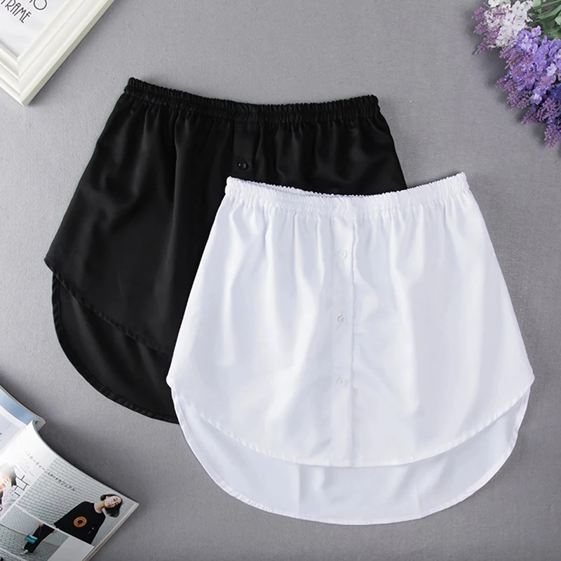 

Detachable Underskirt Cotton Shirt Extender for Women Irregular False Skirt Tail Blouse Hem Plaid Mini Skirt Extender Hemline