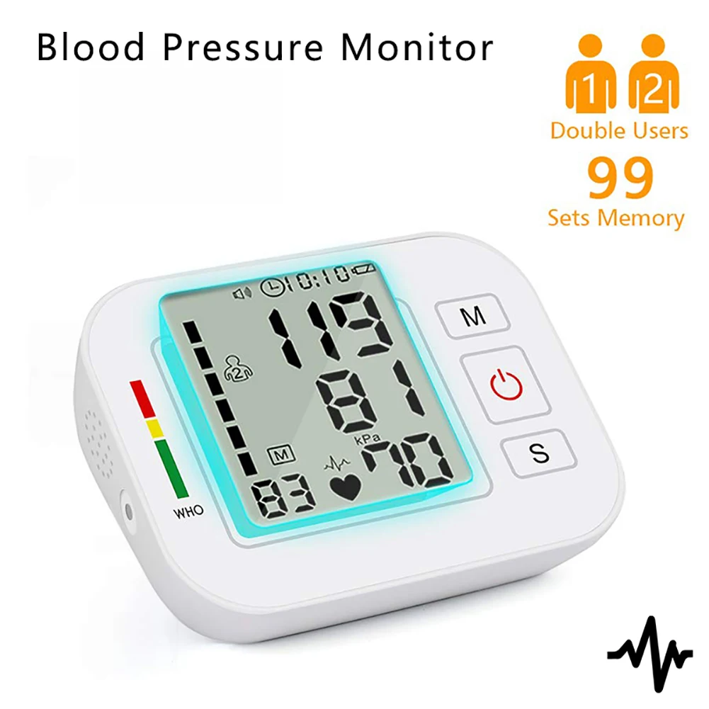 

Arm Automatic Blood Pressure Monitor Sphygmomanometer Pressure Meter Tonometer Heart Beat for Measuring Arterial Pressure