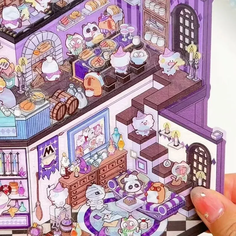 Large Castle Theme Miniature Scene 3D Stereoscopic Landscape Stickers Visualization Stacking Children's Christmas Gifts