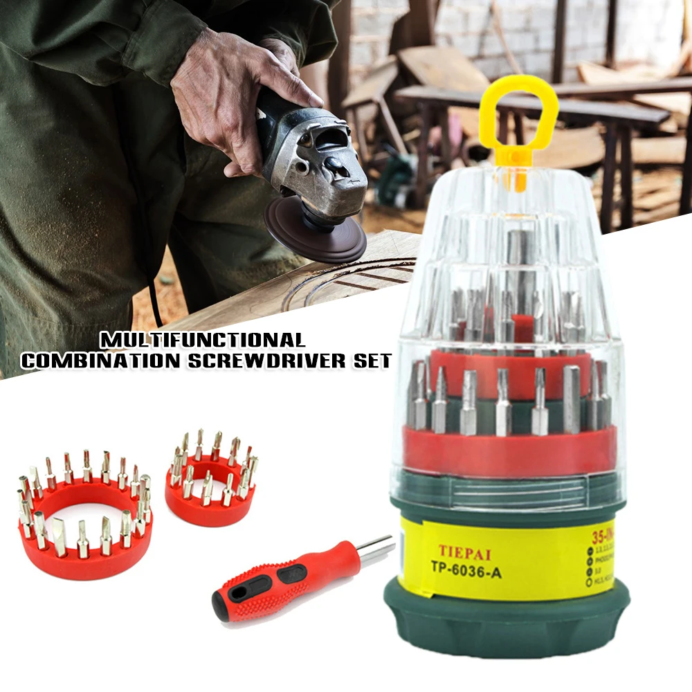 

Hand Tool 31Pcs Screwdriver Kit Small Mini Combination Universal Set Dismountable Antiskid Handle Multifunction Repair