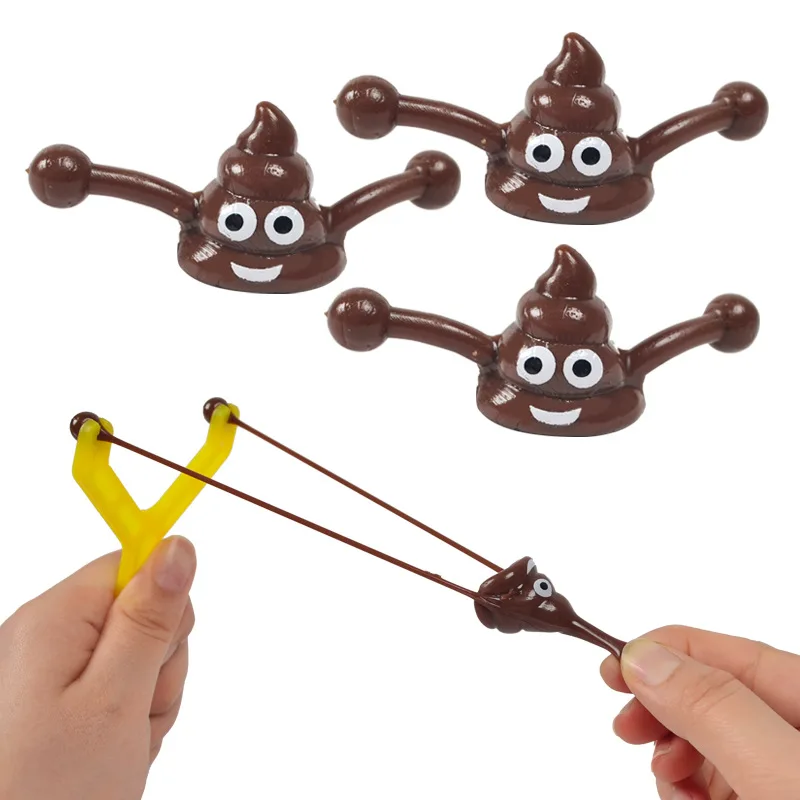 Funny Slingshot Fake Poop Kits Funny Poop Ejection Toys Antistress Gadget Kids Adults Vent Novelty Toys Boys Girls Sticky Stool