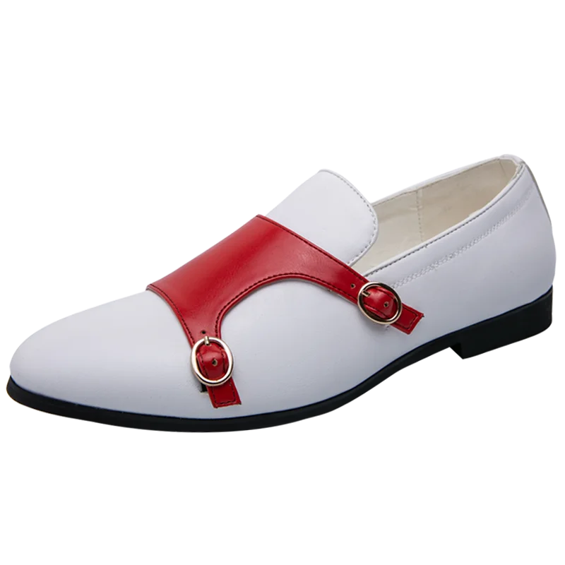 

Мужские мокасины из ПУ кожи с круглым носком и двойной пряжкой