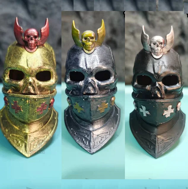 

1/6 Soldier Scarlet Crusaders Skull Self-D Helmet Head Carving Sculpt Model Toy fit 12 inch Figure Body