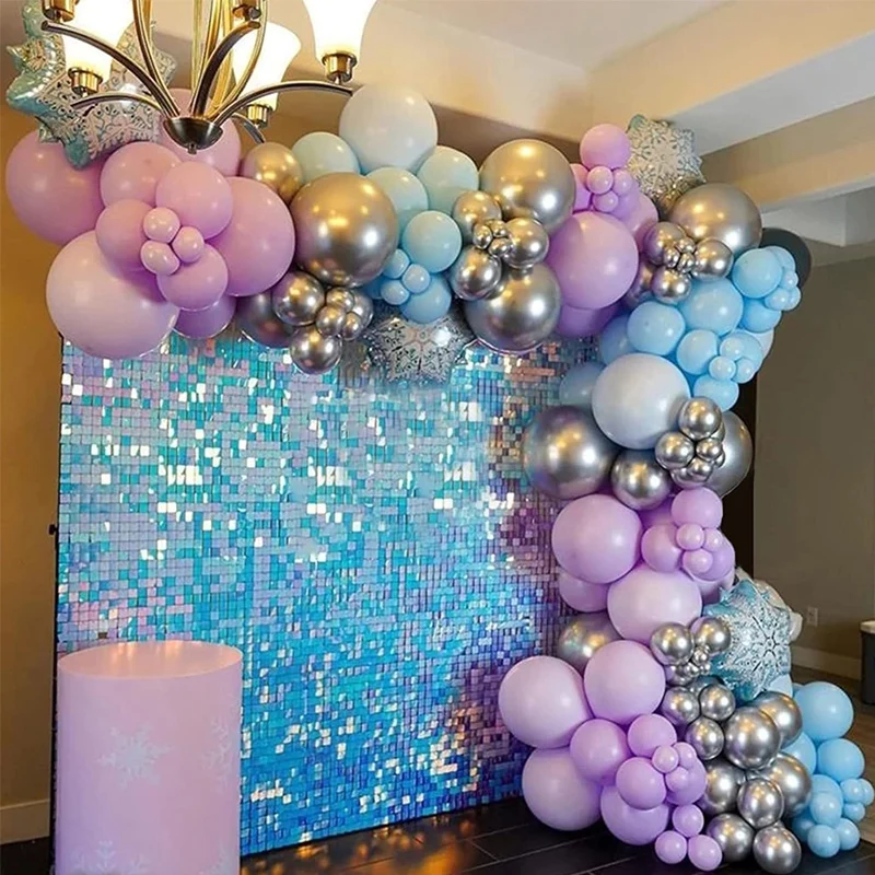 

Frozen Snowflake Macaron Purple Blue Latex Balloon Arch Kit Elsa First 5th Birthday Decoartion Girl Party Balloons Anniversaire