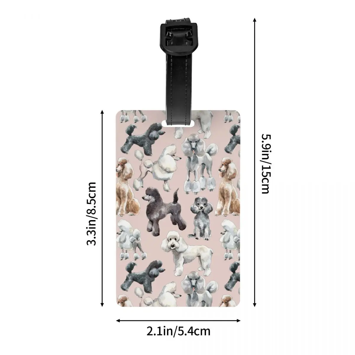 Пользовательские милые пудельные собачьи багажные бирки для чемоданов Pudel Caniche