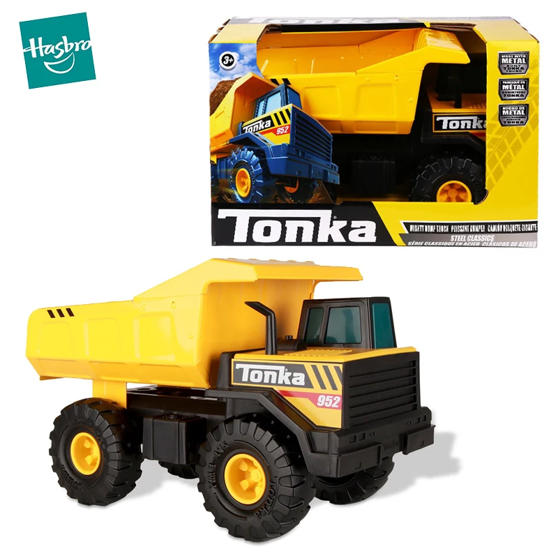 

Original Hasbro Tonka Metal Dump Truck Diecast 1/87 Steel Classic Mighty Alloy Engineering Vehicle Model Toys for Boys Kids Gift