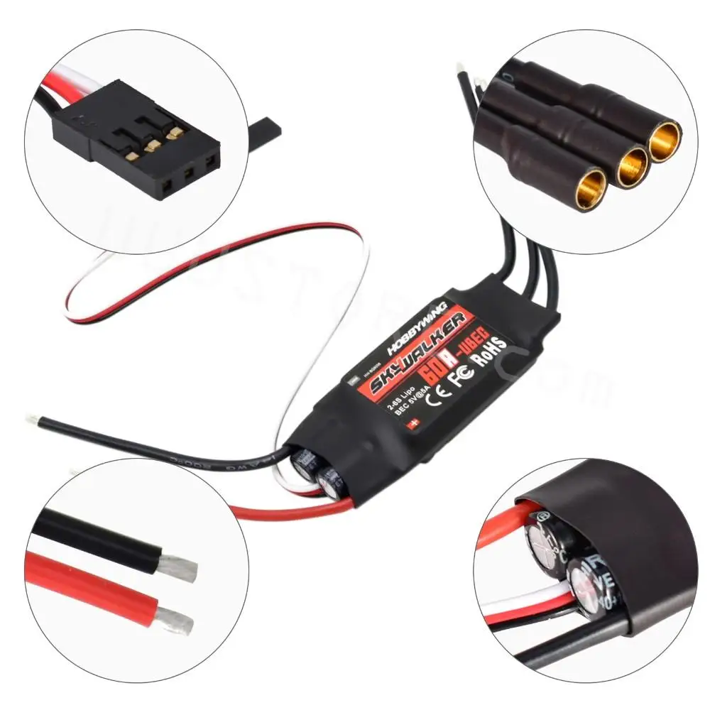 Skywalker 60A ESC бесщеточный UBEC 3A 2-6S LIPO для RC FPV квадрокоптера самолет