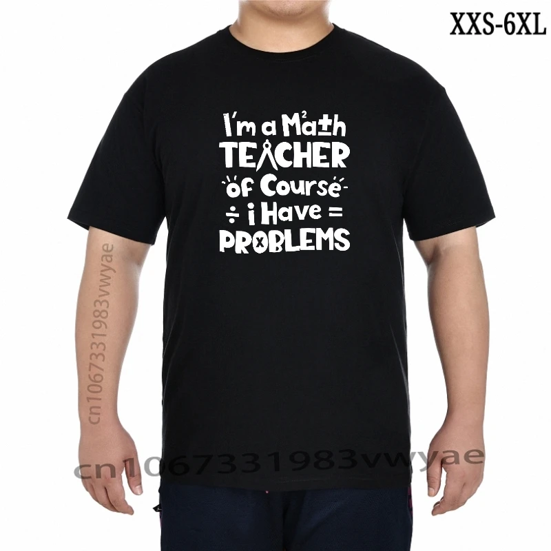 

Я учитель математики, конечно, у меня есть проблемы, футболка для учителя, простой стиль, хлопковые мужские топы, футболка, крутая Ретро футб...