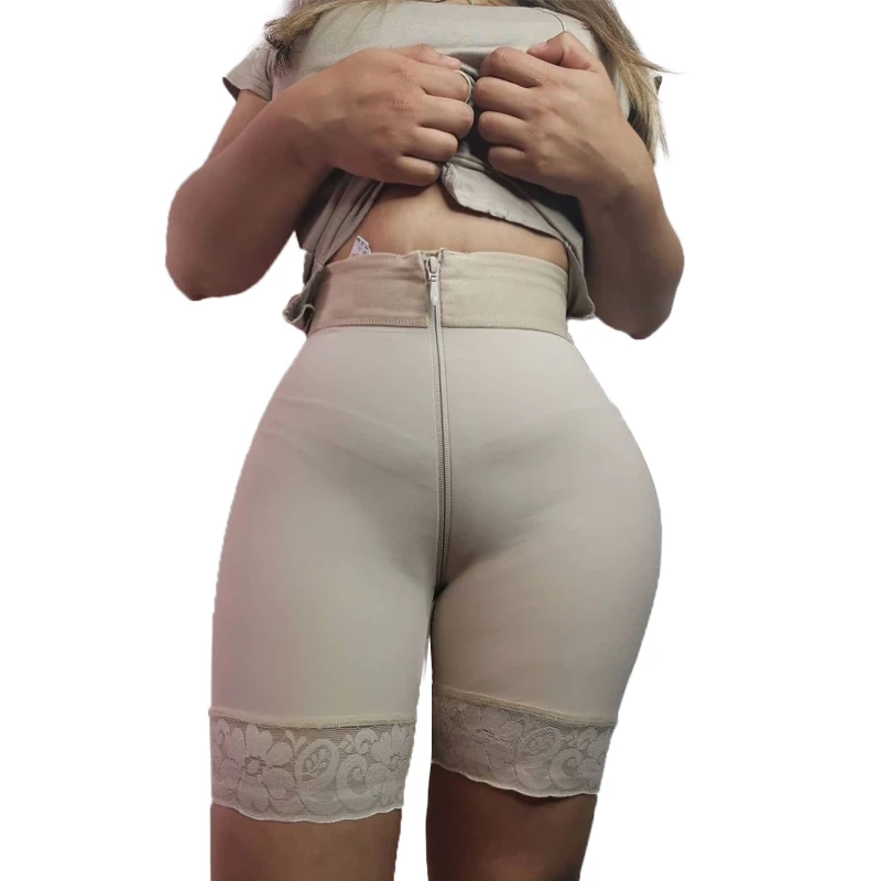 

Double High Compression Garment Zipper Butt Lifting Shorts Women's Shapewear Fajas Reductoras Y Modeladoras Mujer Body Shaper