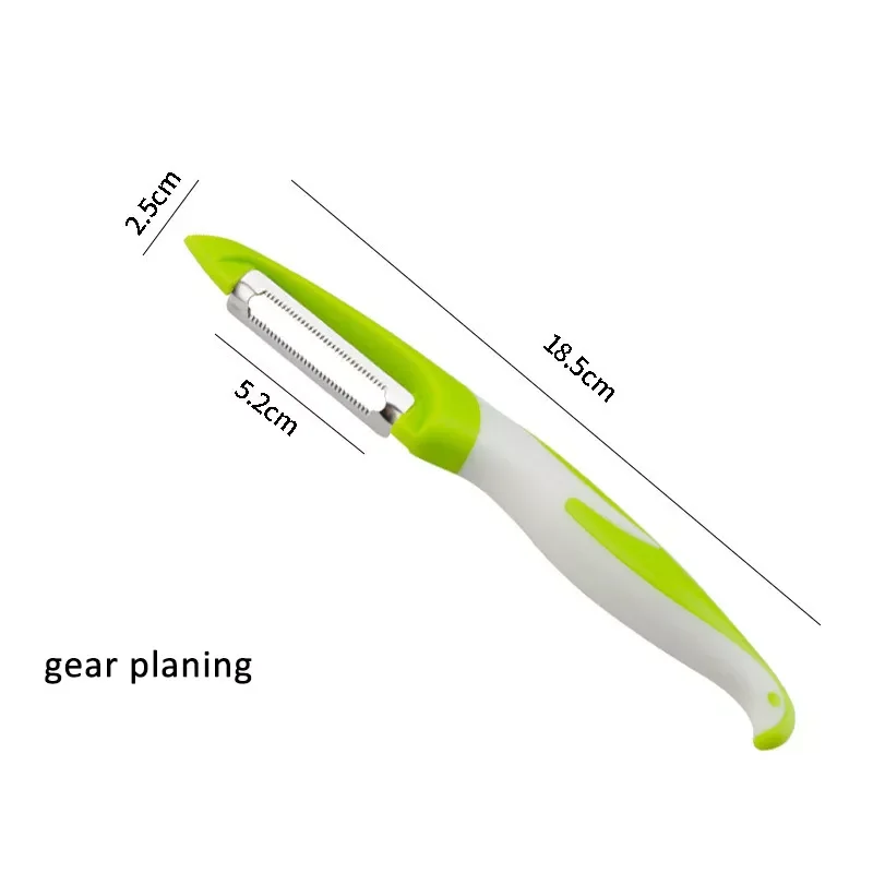 

1Pcs Green Gear Planing/Plane Peeler Knife Stainless Steel/PP Vegetable Slicer Portable Multifunction Peeler Knife Gadgets