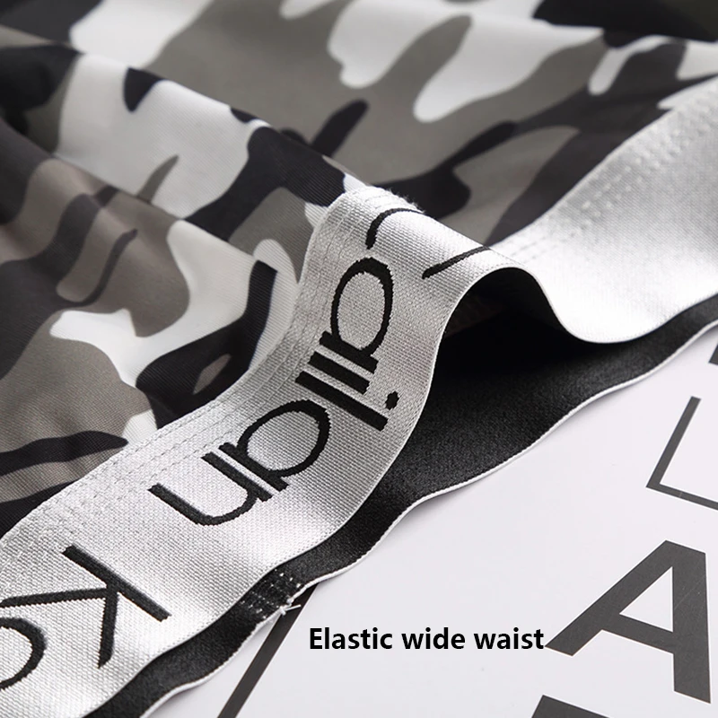 4pcs Antibacterial Men Underwear Animated Printing Ice Silk Fabric Boxers Men's Panties Sexy Seamless Boxer Shorts Underpants