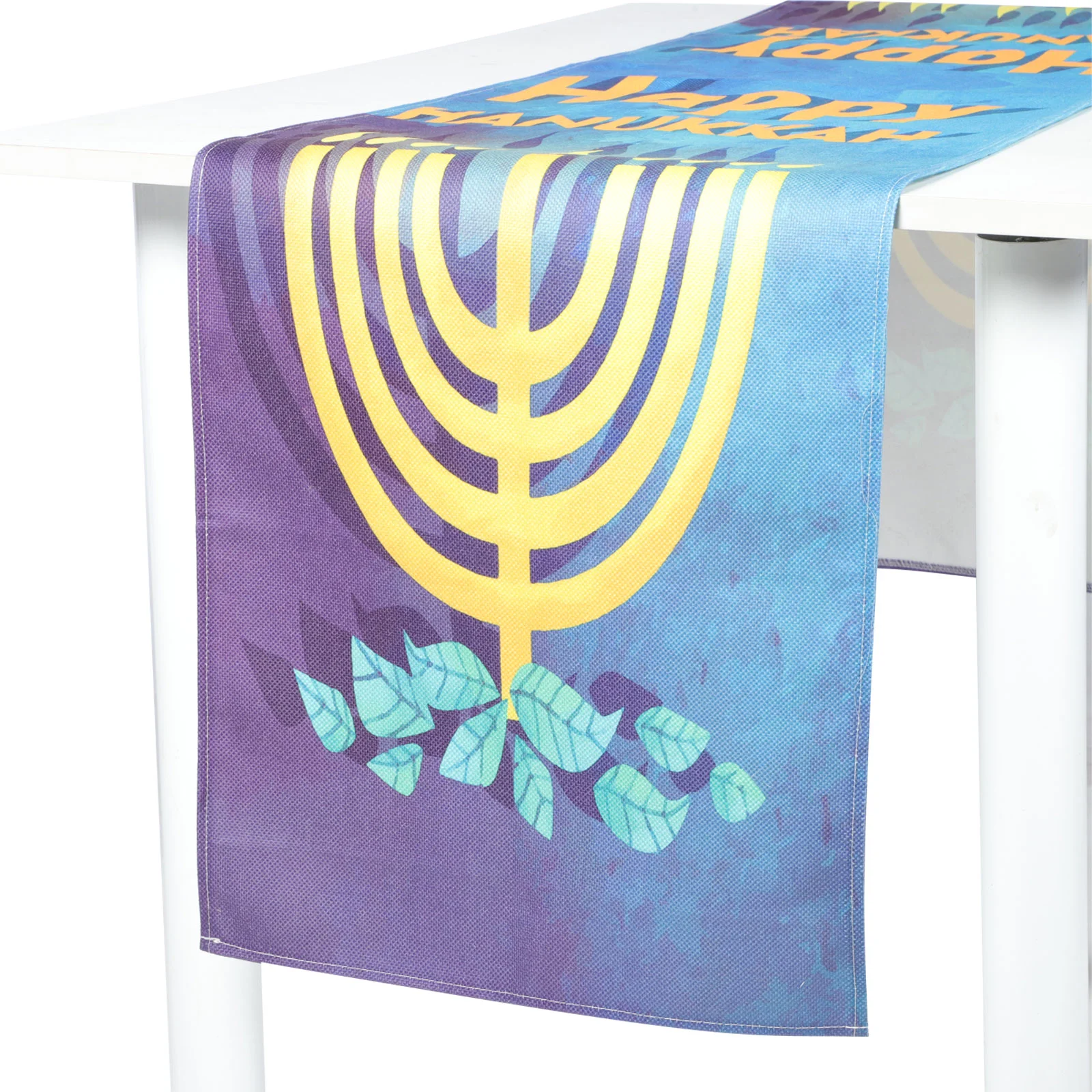 

Table Hanukkah Runner Chanukah Jewish Decoration Tablecloth Coverholiday Dining Festival Supplies Party David Menorah Star